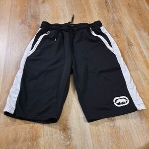 Ecko Unltd. Black White Shorts Drawstring Pockets Athleisure Men's Size Medium
